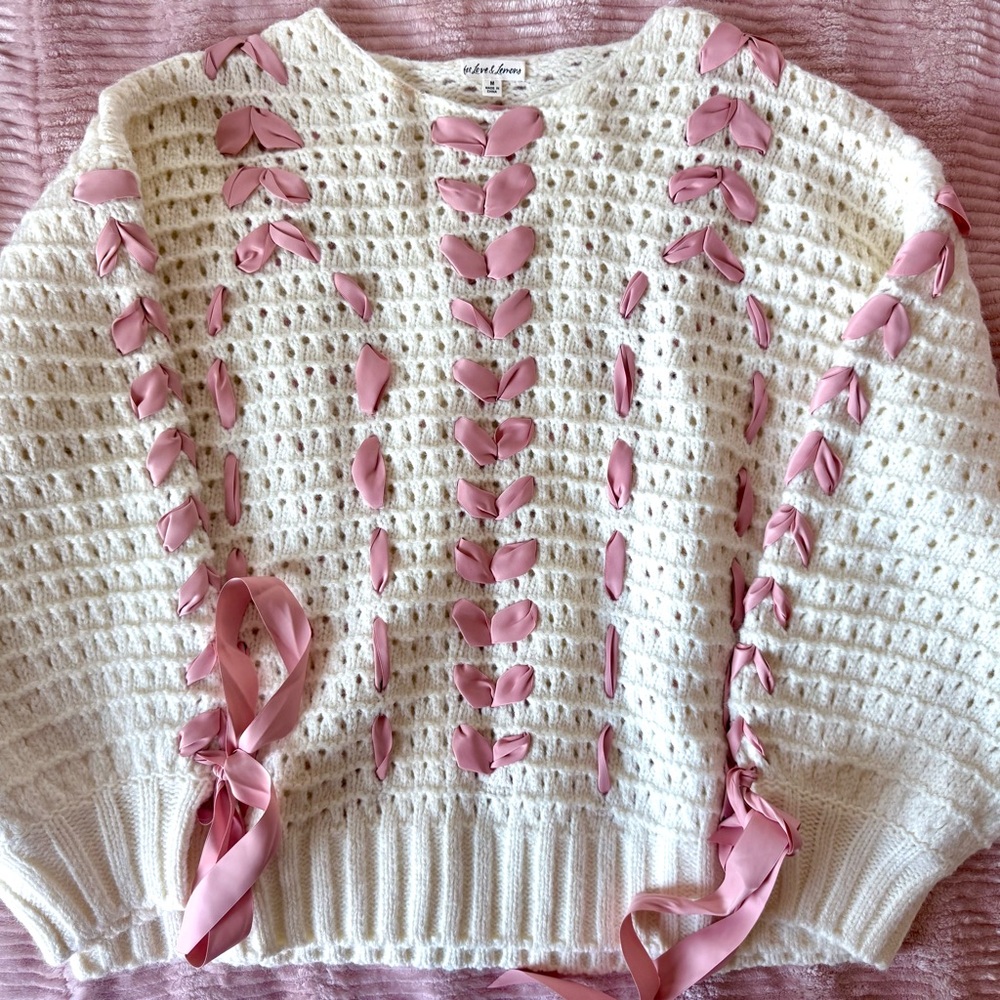 For Love And Lemons Laurel Oversized sweater in white / Size M